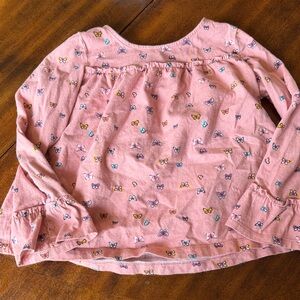 Carter's Pink Butterfly Long Sleeve Blouse